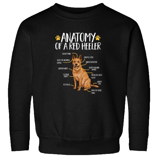 Australian Cattle Pet Anatomy Of A Red Heeler Australian Cattle Sweatshirts