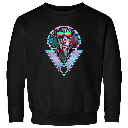 Dachshund Pet vintages Retro Vaporwave Beach Vibe 125 Sweatshirts