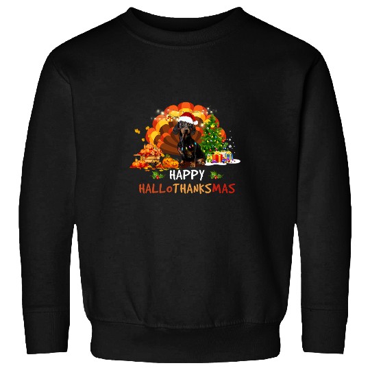 Dachshund Pet Happy Hallothanksmas Halloween Thanksgiving 51 Sweatshirts