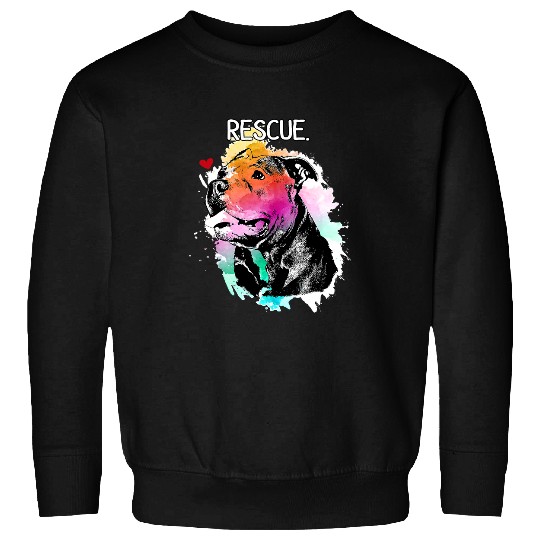 Pitbull Pet Rescue Dog Adopt Dont Shop Watercolor Pittie Mom 451 Sweatshirts