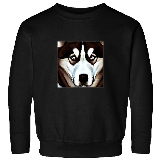 Husky Pet design dog imprint artwork face with Siberian Husky 3 Sweatshirts