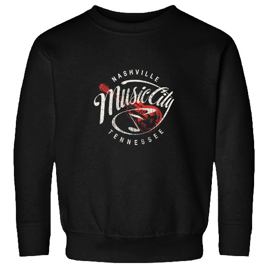 Funny Guitar Nashville Music City USA Guitar Vintage 21 Sweatshirts