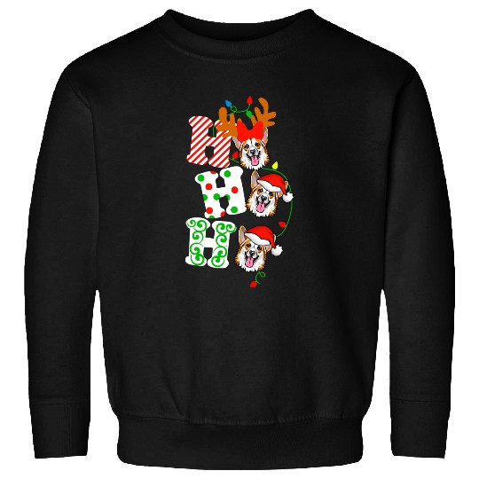 Corgi Pet Dog Ho Ho Ho Corgi Reindeer Christmas 290 Sweatshirts