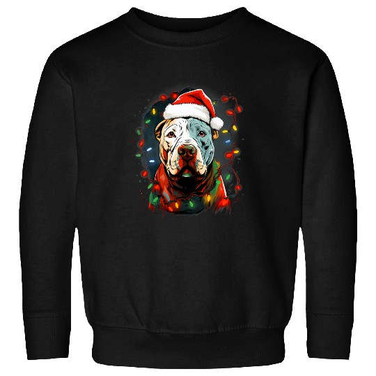 Dogo Argentino Pet xmass Dogo Argentino Dog Tangled Christmas Lights 1 Sweatshirts