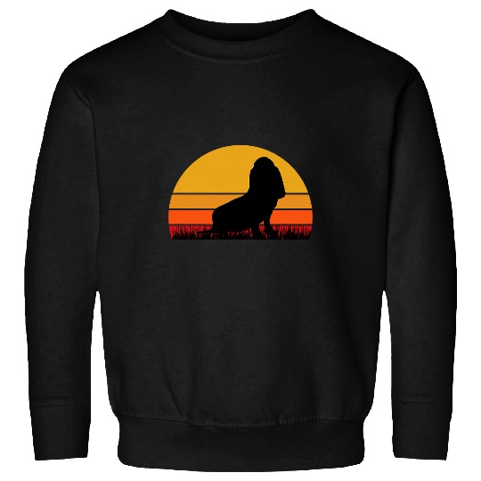 Basset Hound Pet Bassett Hound Dog Mom Dad Sunset Retro Orange Cute Sweatshirts