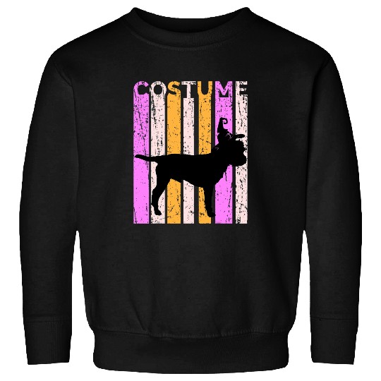 Border Terrier Pet Funny Border Terrier Halloween In Witch Hat Orange Retro Sweatshirts