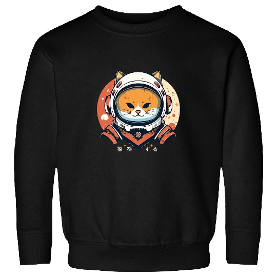 Astronaut Cat Explore Japanese vintages Space Cat Retro SciFi Sweatshirts