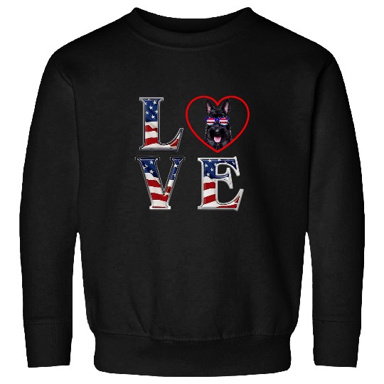 Scottish Terrier Pet 4th of July Scottish Terrier Memorial Day LOVE USA Sweatshirts