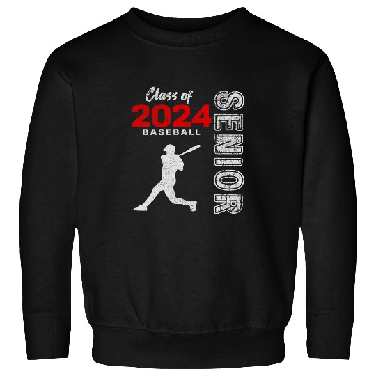 Sport Baseball Player Senior Class of 2024 Graduation 2024 3 Sweatshirts