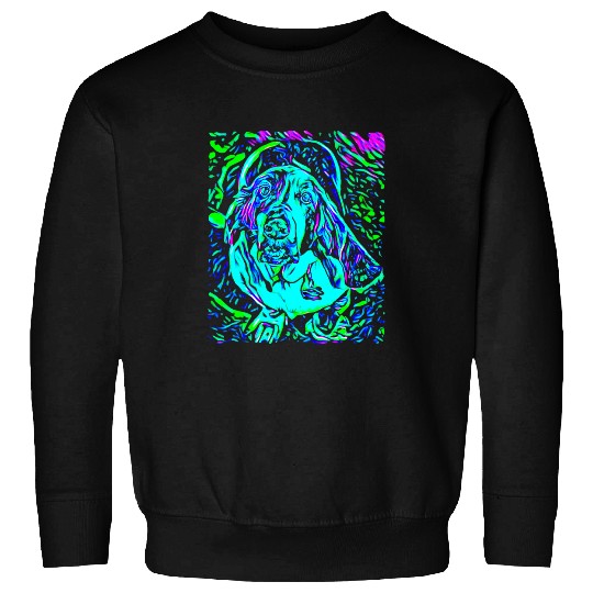Basset Hound Pet Face Puppy Pop Art Sweatshirts