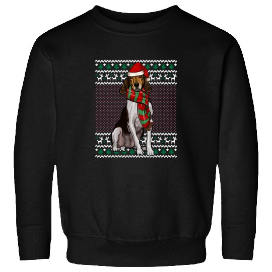 Coonhound Pet xmass Treeing Walker Coonhound Dog Santa Hat Ugly Christmas 1 Sweatshirts
