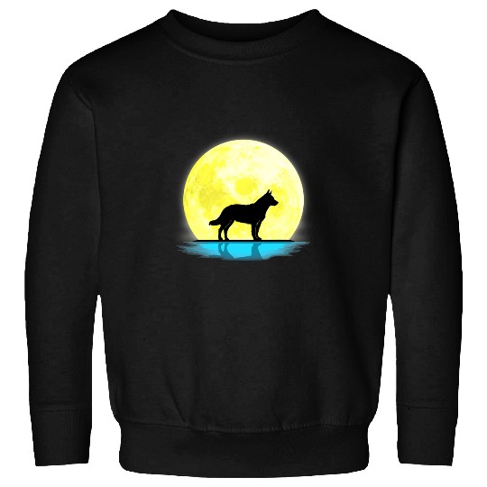 Australian Cattle Pet Dog Lovers Full Moon Light Sweatshirts