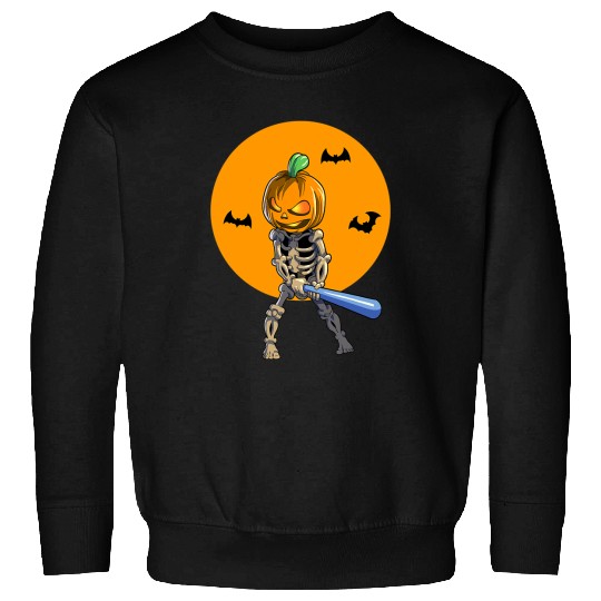 Sport Baseball Skeletons Halloween Men Boys Baseball Halloween 2 Sweatshirts