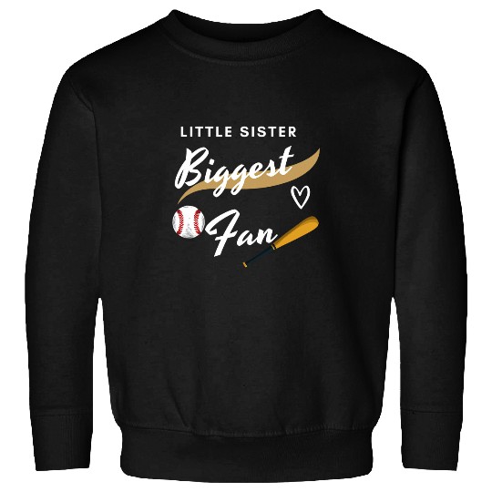 Sport Softball Little Sister Biggest Fan Softball Boys Girls Funny Sweatshirts