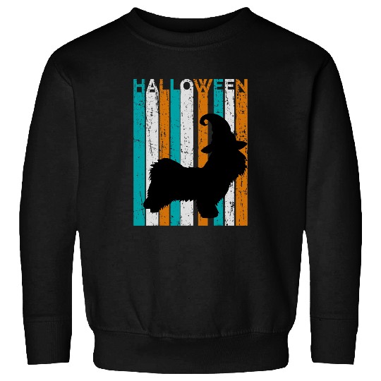 Havanese Pet Retro Halloween Havanese Silhouette vintages Orange Funky Sweatshirts