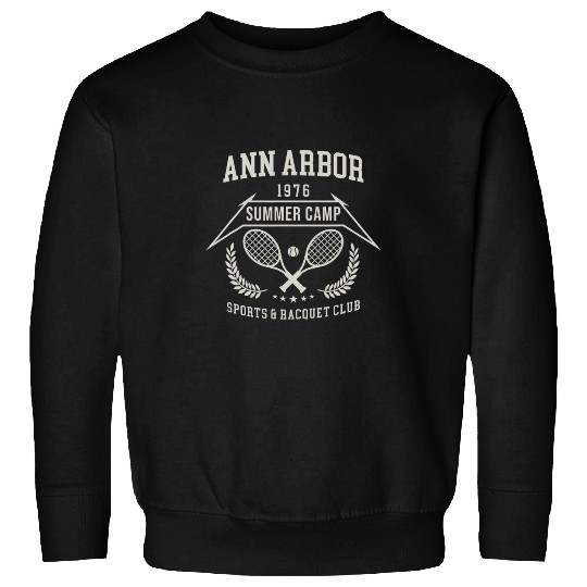Sport Tennis Retro 70s Tennis Summer Camp Ann Arbor Michigan Mens Sweatshirts