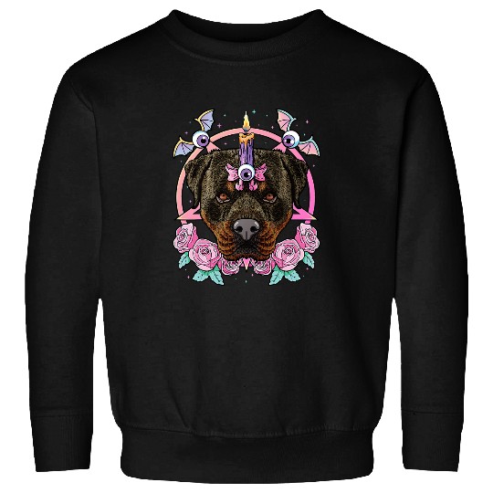 Rottweiler Pet Pastel Goth Rottweiler Pagan Dog Creepy Menhera Sweatshirts