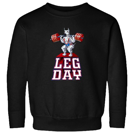 Great Dane Pet Leg Day great dane Weight Lifting Squat Gym Sweatshirts
