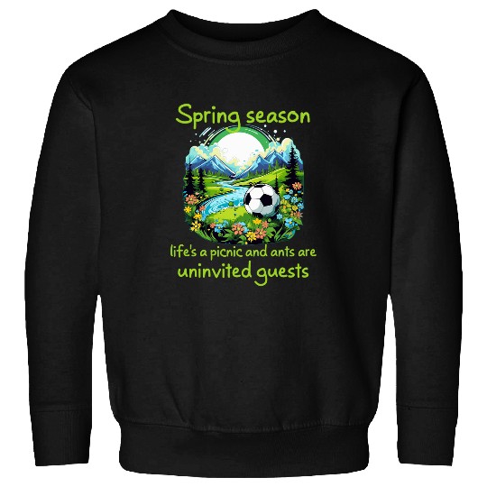 Sport Soccer Funny Springtime picnic with ants and soccer ball Sweatshirts
