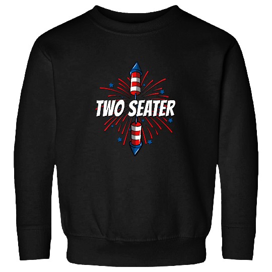 4th of July Fireworks USA Flag American Patriotic Two Seater Sweatshirts