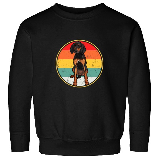 Coonhound Pet Vintage Retro Sunset Black and Tan Coonhound Dog 1 Sweatshirts