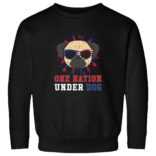 Pug Pet 2One Nation Under Dog 4th Of July Sweatshirts