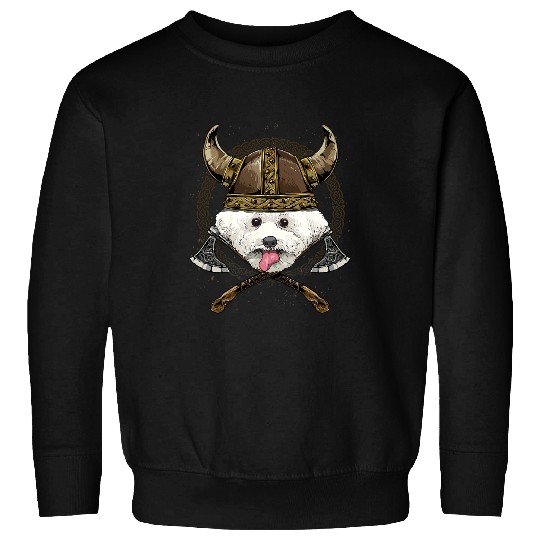Bichon Pet Frise Viking Bichon Frise Renaissance Norse Pagan Valhalla Pet Dog 3 Sweatshirts