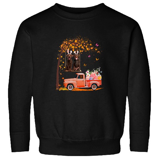 Labrador Pet Chocolate Labrador Bunny Truck Eggs Tree Rabbit Easter Day Sweatshirts