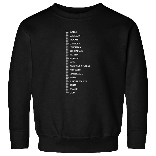 Funny Manly Scale Caveman Trucker Hippy Santa Men Scale Sweatshirts