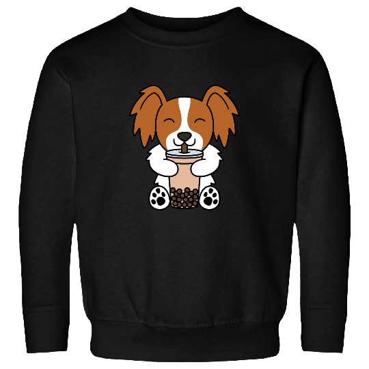 Papillon Pet Boba Bubble Milk Tea Papillon Sweatshirts