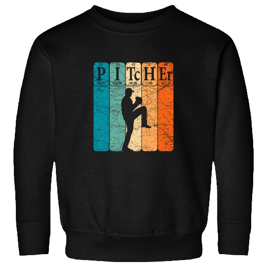 Sport Baseball Periodic Table Elements Nerd Baseball Pitcher Retro Sweatshirts