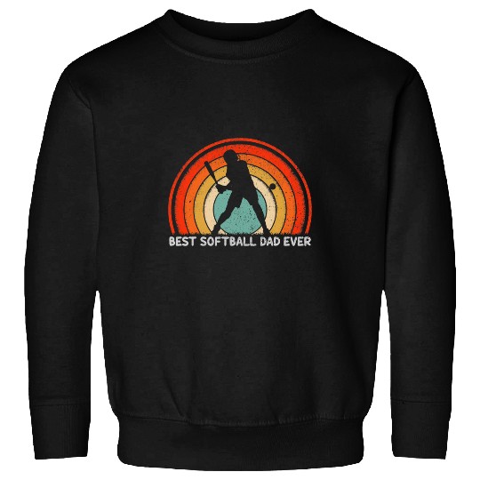 Sport Softball Mens Retro Style Vintage bests Softball Dad Ever Fathers Day Sweatshirts