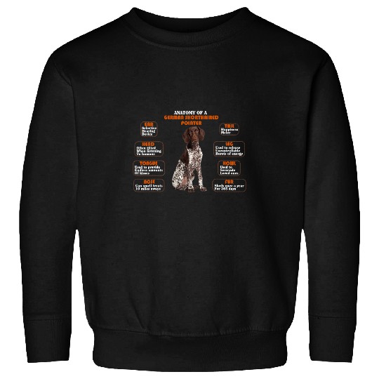 German Shorthaired Pet Anatomy Of German Shorthair Pointer Funny Dog Lover Gifts Sweatshirts