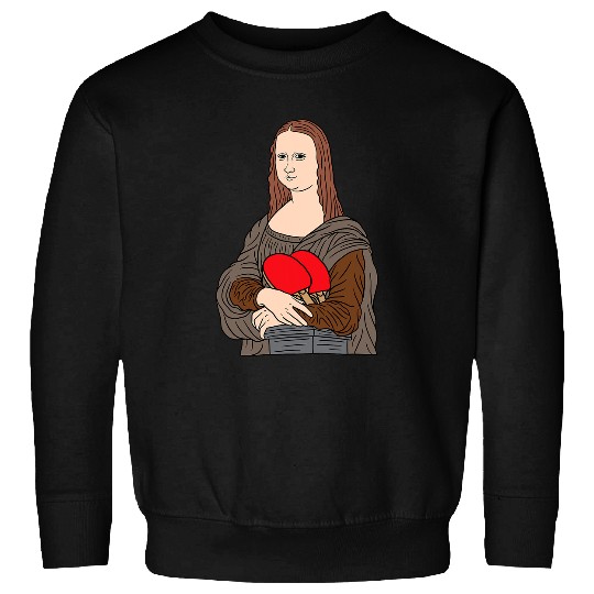 Sport Ping Pong Mona Lisa painting Leonardo da Vinci gift Sweatshirts
