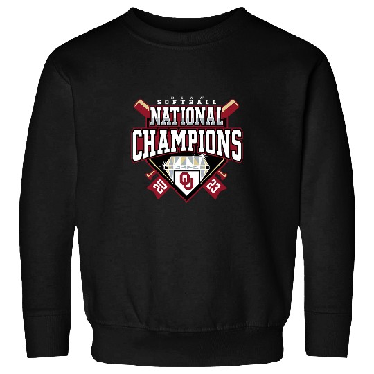Sport Softball Oklahoma Sooners National Champs Softball Diamond Black Sweatshirts