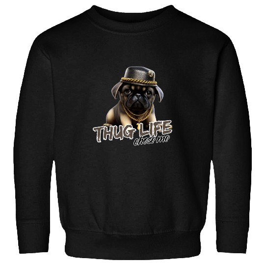 Pug Pet Gangster Pug Cute with Gold Chain for Pug Dog Fan Sweatshirts