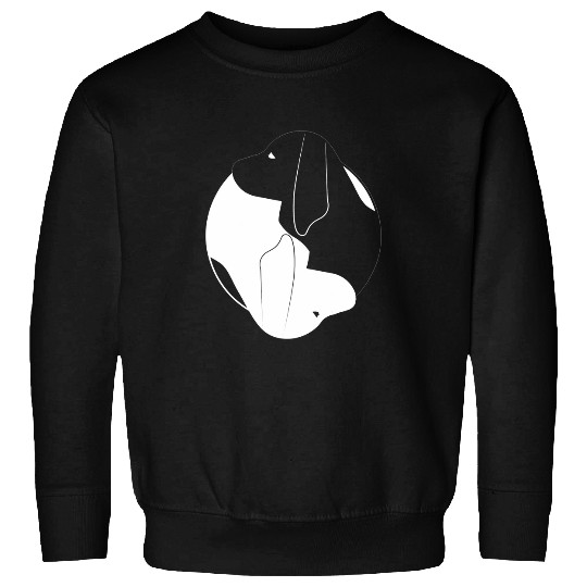 Coonhound Pet Yin Yang Black and Tan Coonhound Funny Dog Symbol Zen Sweatshirts
