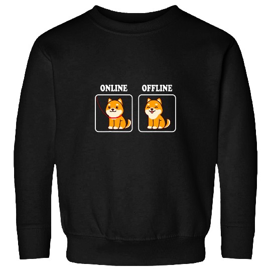Akita Pet Inu Ken Japanese Online Offline On the Lead Dog Sweatshirts