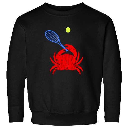 Sport Tennis Crabs Red Crab Tennis Player Tennis Racquet Shellfish Crabbing Sweatshirts