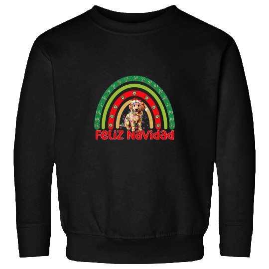 Golden Retriever Pet Dog Feliz Navidad Christmas Decorations Sweatshirts