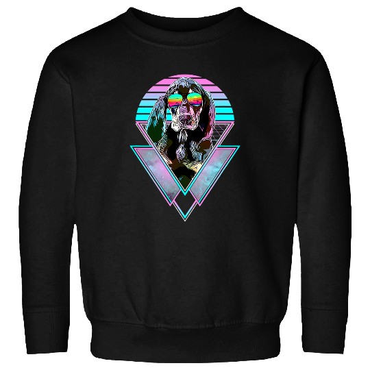 Coonhound Pet Vintage Retro Sunset Vaporwave Beach Vibe Sweatshirts