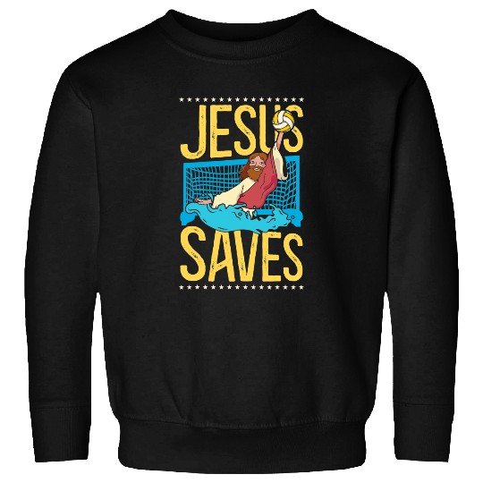 Sport Waterpolo Christian Water Polo Jesus Faith Christian Vintage Jesus Saves Sweatshirts