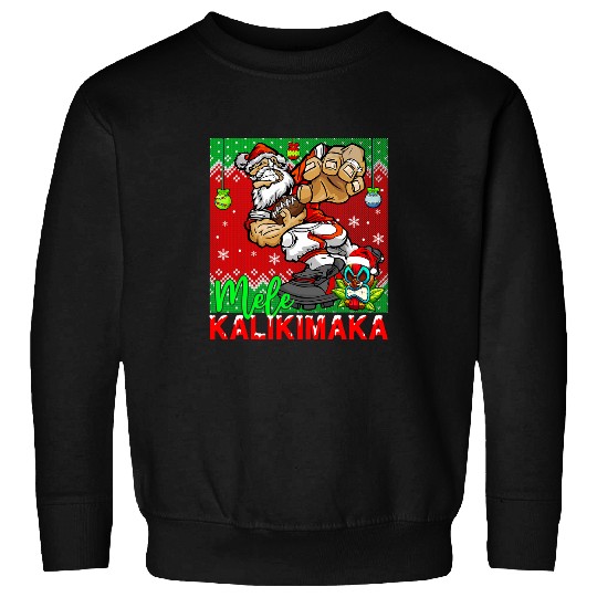 Sport American Football Mele Kalikimaka Hawaiian xmass Santa Playing Football Lover Sweatshirts