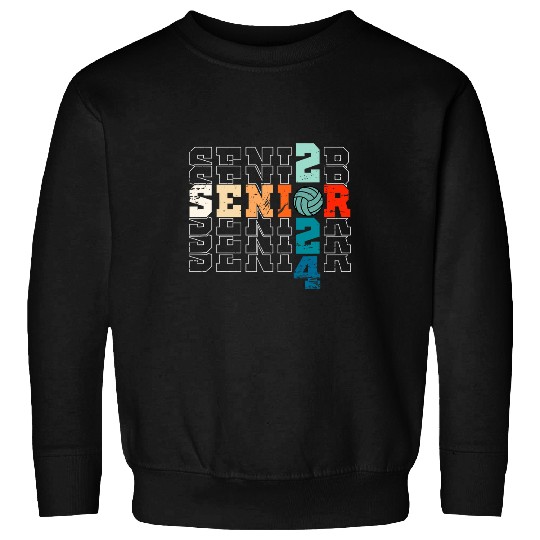 Sport Volleyball Senior Volleyball Class of 2024 seniors mom dad vintages 1 Sweatshirts