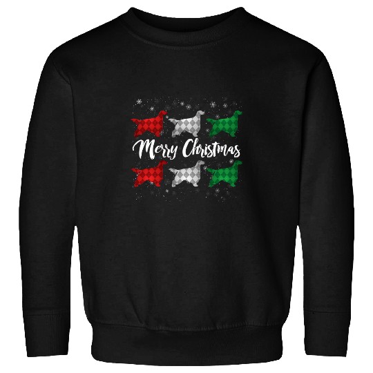 Gordon Setter Pet Merry Christmas Argyle Sweatshirts