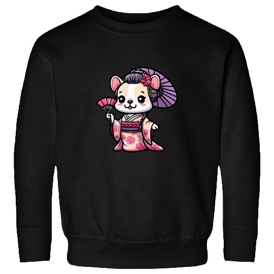 French Bulldog Pet Cream French Bulldog Kimono Funny Dog Geisha Sweatshirts