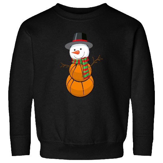 Sport Basketball Snowman Funny Winter Basketball Player Sweatshirts
