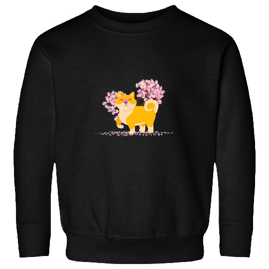 Akita Pet Japanese Kawaii Sakura Cherry Blossom Akita Dog Sweatshirts