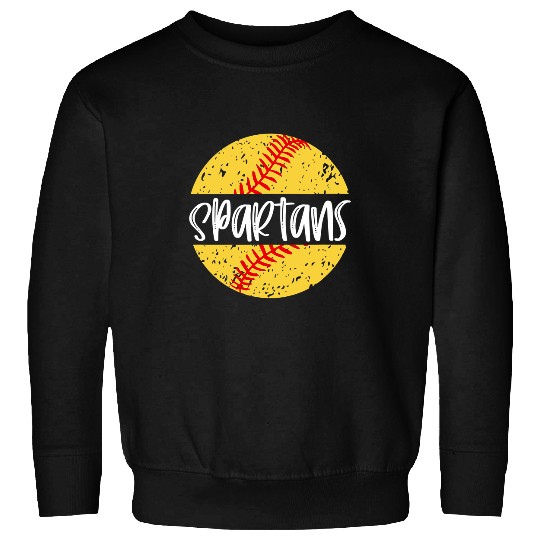 Softball Gift Spartans Softball Team Mascot School Spirit Game Day 13 Sweatshirts
