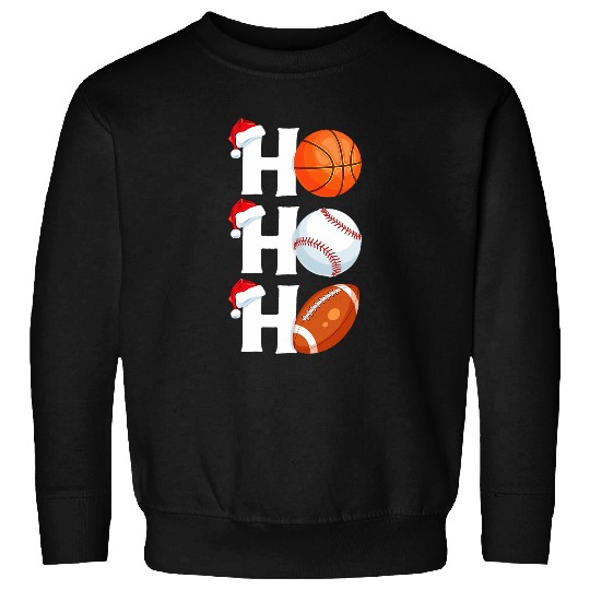 Sport Basketball Boys Christmas Sports Ho Ho Ho Basketball Baseball Football Sweatshirts